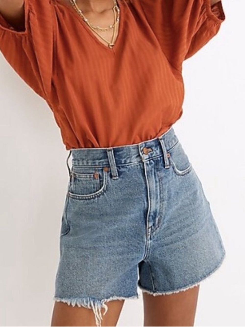 Madewell Medium Blue High-Rise Denim Shorts